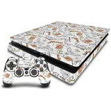 Head Case Designs Offizielle Harry Potter Hedwig Eulen Muster Grafiken Vinyl Haut Gaming Aufkleber Abziehbild Abdeckung kompatibel mit Sony Playstation 4 PS4 Slim Console and DualShock 4 Controller