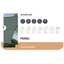 Perel Sonnensegel Grün-Grau Quadratisch 5 x 5 m