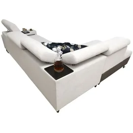 kaiser möbel Modernes Luxus-Ecksofa mit Schlaffunktion MELODY VII Tauro/Freya Graphit/Hellgrün Links
