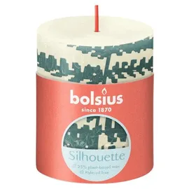 Bolsius Rustik Stumpenkerze 8 x 6,8 weiche perle/farn