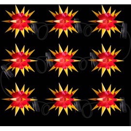 STERNTALER Zweifarbige LED-Lichterkette m. 9 Sternen gelb-rot