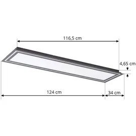 LUCANDE LED-Deckenlampe Leicy, schwarz, 124 cm, RGB, CCT / Schwarz
