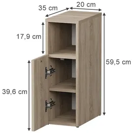 Vicco Nachtschrank Enton 20 x 59,5 x 59,5 cm Braun