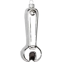 Inges Glas Christbaumschmuck Glas Schrauben-Schlüssel 13 cm silber