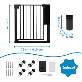 Badabulle Treppenschutzgitter Safe & Pass 75-81,5 cm Schwarz