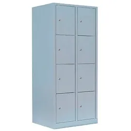 Lüllmann Schließfachschrank lichtgrau 523420, 8 Schließfächer 80,0 x 50,0 x 180,0 cm