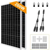200W Solarmodul Solarpanel 2x100W Photovoltaik Solaranlage WohnmobilBatterien 0% MwSt