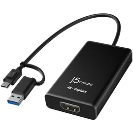 j5create JVA11 4K Capture Adapter Schwarz PC