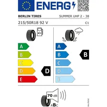 Berlin Tires 215/50 R18 92V Summer UHP 2