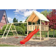 Akubi Spielturm Luis Set C mit Rutsche rot 89375