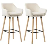 CLP 2er Set Barhocker Grant Stoff beige
