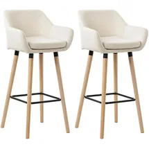 CLP 2er Set Barhocker Grant Stoff beige