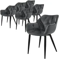 ML-Design Stuhl, Grau, Metall, 6-Sitzer, 60x82x57 cm, Esszimmer, Stühle,