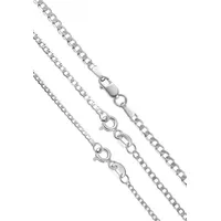 ENGELSINN Gliederkette Goldkette 14 Karat 585 Echtgold Weißgold Stil Panzerkette, 45cm - 55cm Halskette weiß 45 cm/1,58 mm