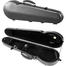 Vevor 4/4 Violinenkoffer in voller Größe, eingebautes Hygrometer, Geigenkoffer, Geigenkasten mit weichem Futter, zwei Schultergurten, kratzfest, dreieckige Form, für Violine, schwarz