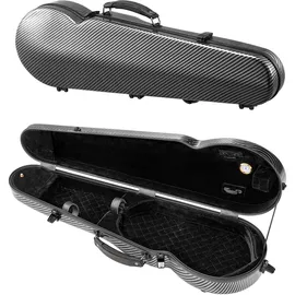 Vevor 4/4 Violinenkoffer in voller Größe, eingebautes Hygrometer, Geigenkoffer, Geigenkasten mit weichem Futter, zwei Schultergurten, kratzfest, dreieckige Form, für Violine, schwarz