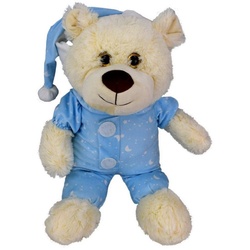 Marabellas Shop Kuscheltier Teddybär im Schlafanzug 52cm rosa oder blau Stofftier, extra weich blau