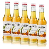 5x Monin Lebkuchen Sirup, 250 ml Flasche - für Cocktails, zum Kaffee oder Koche