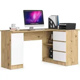 akord furniture factory AKORD B20 rechts Eiche Artisan Front Weiß B155 x H77 x T85 cm - Bronze/Weiß