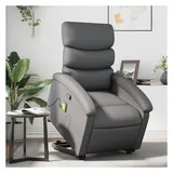 vidaXL Massagesessel mit Aufstehhilfe Elektrisch Kunstleder 92 x 99,5 x 0 cm Grau