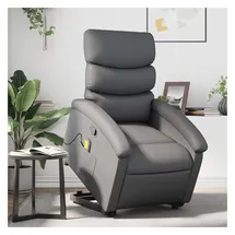 vidaXL Massagesessel mit Aufstehhilfe Elektrisch Kunstleder 92 x 99,5 x 0 cm Grau