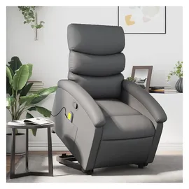 vidaXL Massagesessel mit Aufstehhilfe Elektrisch Kunstleder 92 x 99,5 x 0 cm Grau
