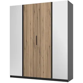 masseno Drehtürenschrank CAGLIARI 200 x 239 x 61,9 cm Schwarz