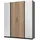 masseno Drehtürenschrank CAGLIARI 200 x 239 x 61,9 cm Schwarz