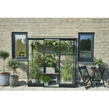 Juliana Halls Gewächshaus Qube Lean-to 26 mit 3 mm Sicherheitsglas 1,2 m2 Schwarz