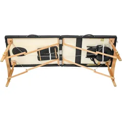 TECTAKE 3 Zonen Massageliege mit Polsterung und Holzgestellschwarz