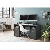 Schildmeyer Schreibtisch anthrazit rechteckig, Wangen-Gestell grau 150,0 x 70,0 cm