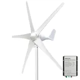 Windgenerator 500 W, 12 V 24 V PMG Businesses Kit Turbine mit 5 Flügeln Windregler für Laden zu Hause, Marineblau