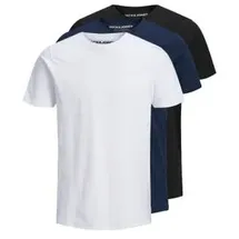 JACK & JONES Organic Basic 3 Pack Kurzarm-T-Shirt Black / Pack 1 Black / 1 Navy / 1 White M