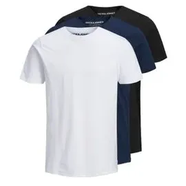 JACK & JONES Organic Basic 3 Pack Kurzarm-T-Shirt Black / Pack 1 Black / 1 Navy / 1 White M