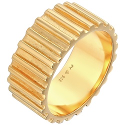 Elli PREMIUM Bandring Relief Rillen Breit 925 Silber rhodinierten Ringe   Damen 