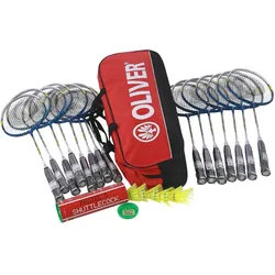 Oliver Schulsport-Set II - 15x Badmintonschläger Strong 600, 1x Racketbag, 6x Bälle