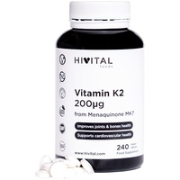 Vitamin K2 MK-7 200 mcg. 240 vegane Vitamin K 200μg Tabletten für 8 Monate. 200mcg Vitamin K2 Menachinon MK7 All-Trans zur Verbesserung der Knochen, Gelenk und Herz Kreislauf Gesundheit.