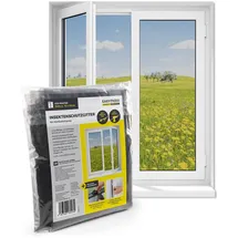 EasyMaxx Insektenschutz Fenster 130 x 110 cm Schwarz
