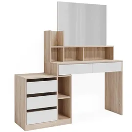 Vicco Schreibtisch Anja Weiß/sonoma, 139.8 x 40 cm mit Schubladen, Vicco