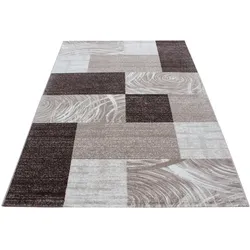 Wunderschöne Teppich modern Designer Wohnzimmer Kariert Muster Braun Schwarz