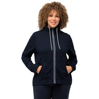 Ulla Popken Sweatjacke Stehkragen, Kängurutaschen Sweatshirt, marine 50-52