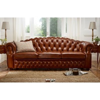 JVmoebel Chesterfield-Sofa, Chesterfield 4 Sitzer Sofa Design Sofa Couch 270 cm braun
