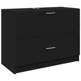 vidaXL Waschbeckenunterschrank Schwarz 78x37x59 cm Holzwerkstoff