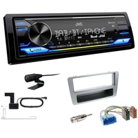 JVC KD-X472DBT 1-DIN Digital Autoradio mit Bluetooth DAB+ inkl. Einbauset für Honda Civic VII 2001-2003 silber