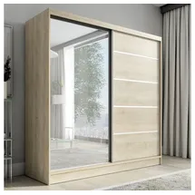 a&j möbelland Schwebetürenschrank Nero 200 x 215 x 59,5 cm Braun