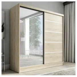 a&j möbelland Schwebetürenschrank Nero 200 x 215 x 59,5 cm Braun
