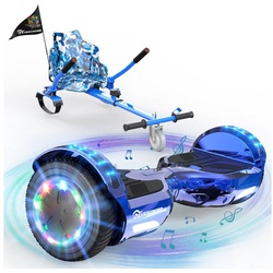 Evercross Balance Scooter Kart 6.5” Hoverboard mit Sitz Hoverkart, mit Bluetooth, LED-Lichter blau