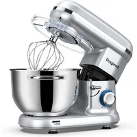 Küchenmaschine Knetmaschine 6 Geschwindigkeiten 6,2QT Silber mit Zubehör