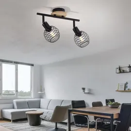 ETC Shop Deckenstrahler 2 Flammig schwarz schwenkbar