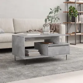 furnicato Couchtisch Betongrau Holzwerkstoff 90 x 49 x 45 cm